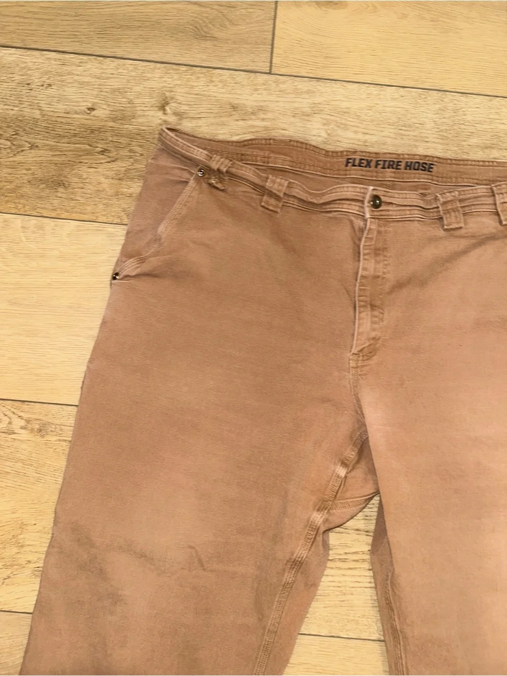 Duluth Trading Co Mens Flex Fire Hose Work Pants Brown 46x32 (29) Relaxed Fit